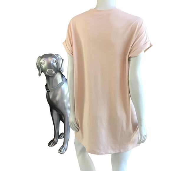 SHEIN Cream Short Sleeve Cuffed Soft Dress Women's Size Medium - Picture 3 of 6